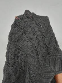 Celure Plus Size Dames Casual V-hals Kabel Gebreide Losse Trui, Geschikt Voor Herfst/Winter