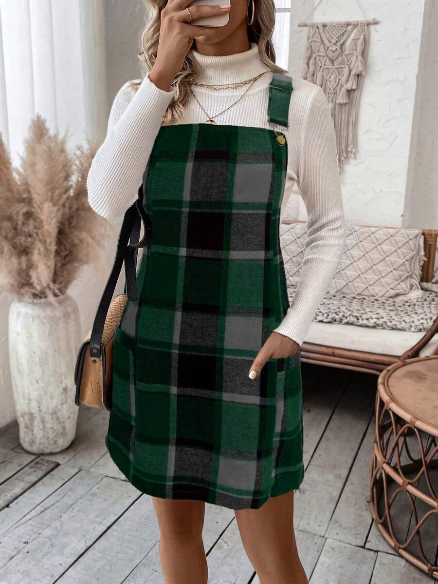 EMERY ROSE Fashion Casual Brushed Suspender Dress With Pockets For Women - Multicolor - View 1