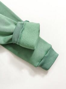 SHEIN 2pcs Young Girl Apricot Color Casual Sports Set Sweatshirt Outfit, Spring And Autumn