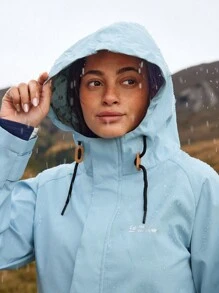 In My Nature 女士休闲户外拉链连帽夹克 - 淺藍色 - 查看 16