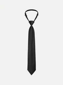 SHEIN Bộ 3 áo khoác blazer phong cách quý ông, quần và cà vạt cho bé trai tuổi mới lớn - Bộ đồ, Quà tặng dự tiệc, Trang phục trở lại trường, Thu/Đông - màu đen - Xem 7