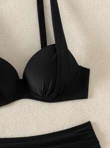 女士 Hardwire Padded 宽肩带休闲比基尼套装 夏季 - 黑色 - 查看 6