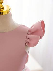 Glamorique Kids Váy dự tiệc Giáng sinh cho ông già Noel, Váy năm mới cho bé gái 4 mùa Váy cưới bằng vải tuyn satin, Váy công chúa mềm mại màu hồng; Váy dạ hội khoét lưng chữ V màu be cho Giáng sinh - Bụi hồng - Xem 7