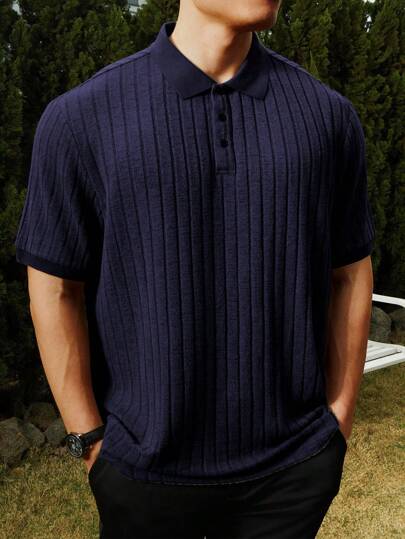 Manfinity Homme 大码男式纯色短袖休闲通勤 Polo 衫