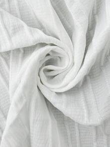 SHEIN Unity Set di due pezzi composto da blusa con torsione sulla parte anteriore e minigonna casual, adatto per la primavera/estate, da donna - Bianco - Visualizzare 7