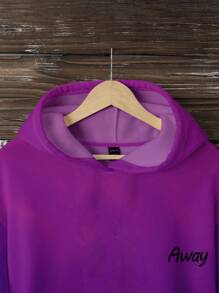 SHEIN LUNE Sudadera casual con estampado de letras en inglés en degradado para mujer de talla grande, adecuado para otoño/invierno