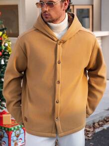 Manfinity VCAY Herren Jacke mit geräumiger Passform, offener Vorderseite, thermisch gefüttert, mit Reißverschluss, geeignet für Herbst, Winter & Weihnachten, als Geschenk