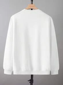 Manfinity Homme Men's Casual Round Neck Pullover Sweatshirt For Autumn - Khaki - View 6