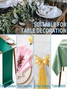 1 pieza Tela de satén lisa, material de satén de poliéster brillante y sedoso, tela de satén nupcial suave de 50x150cm/100x150cm, adecuada para vestido de novia, ropa, manualidades DIY, costura, fondos, decoración de sillas de boda, fondo de fotografía (múltiples colores disponibles) como regalo navideño