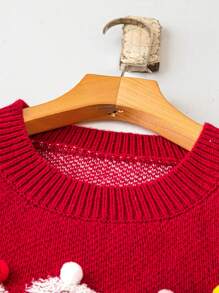 Flirla Pullover tricoté grande taille femme avec design 3D de cerf rouge de Noël