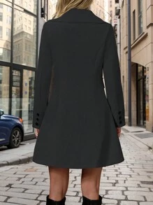 SHEIN Clasi Women Front Button Long Sleeve Fake Pocket Casual Jacket