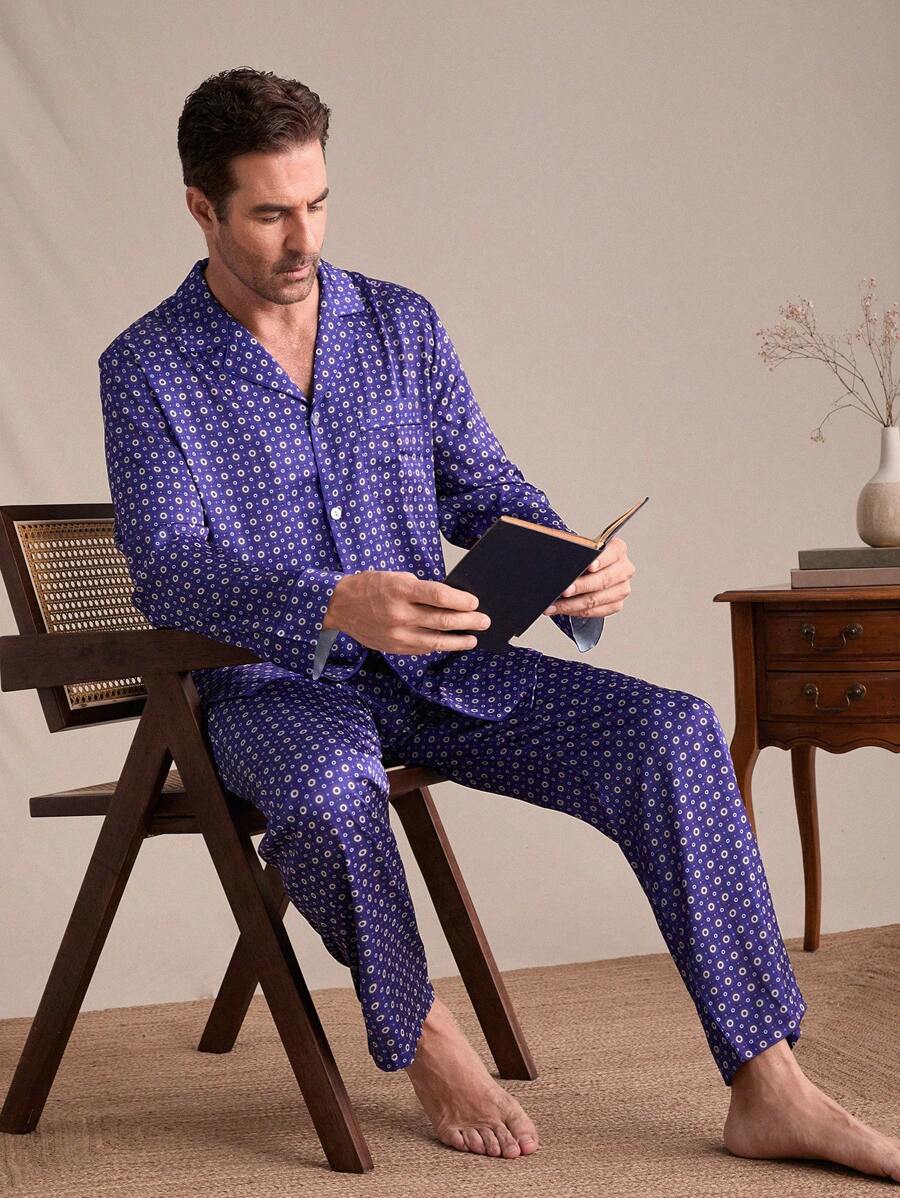 EverLounge 2 件套男士长袖衬衫和裤子睡衣套装 - 彩色 - 查看 1