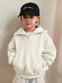 Dazy Kids Young Girl Solid Color Pullover Fall Sweatshirt - White - View 6