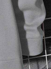 Manfinity VCAY Men Crew Neck Long Sleeve Basic Knit Sweatshirt, Casual For Everyday Wear - Light Grey - View 4