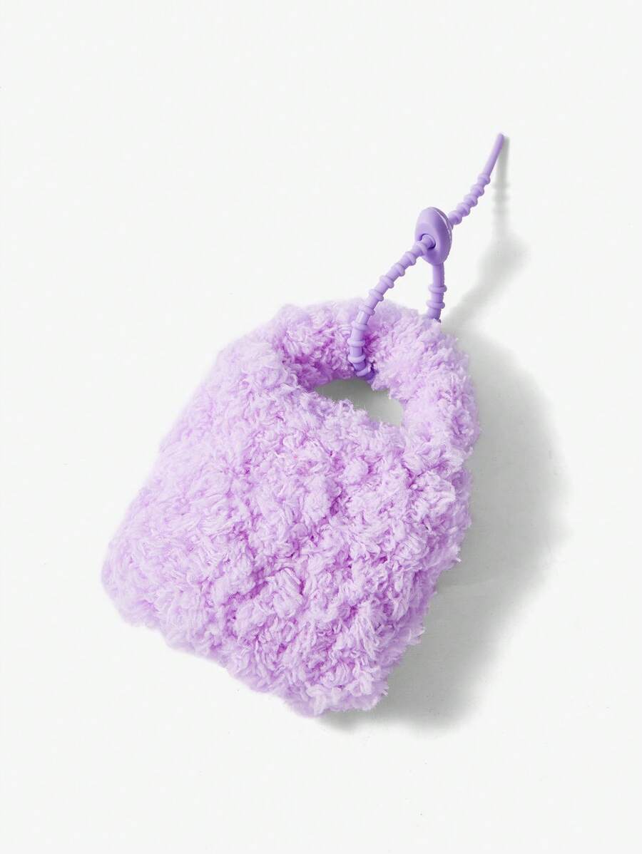 SHEIN MOD Plush Plain Charm/Keychain, Suitable For Women Bag Decoration - Purple - View 1