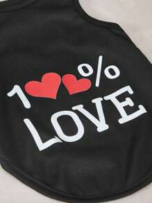 PETSIN 1 chiếc áo ba lỗ họa tiết trái tim thú cưng màu đen 100% Love - Nhiều màu - Xem 7