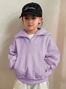 Dazy Kids Young Girls Solid Color Sweatshirt For Fall Sweatshirt - Purple - View 6