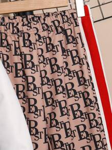 2 件/套青少年男童休闲日常印花立领半拉链长袖宽松运动衫和宽松针织裤套装，适合通勤、上学、休闲、度假、运动、春夏秋冬 - 彩色 - 查看 7