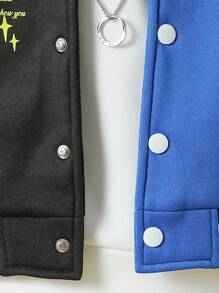 SHEIN Young Boy Colorblock Letter Print Comfortable Jacket, Suitable For Autumn, Spring And Winter - Multicolor - View 6