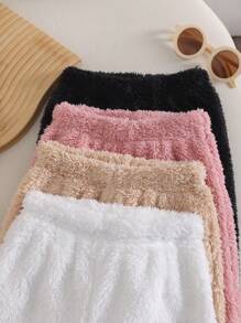 SHEIN 4pcs Baby Girls' Simple Solid Color Warm Leggings For Autumn/Winter - Multicolor - View 3