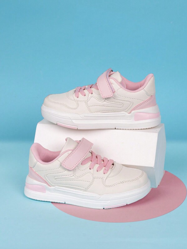 أحذية رياضية كاجوال سميكة للبنات، نظام ألوان بسيط، سهلة الارتداء والخلع بشريط مطاطي، مناسبة للارتداء اليومي خلال فصلي الخريف والشتاء