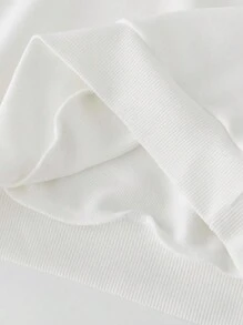 Christmas Themed Baby Girl Sweatshirt, Autumn/Winter Round Neck Pullover Sweatshirt, White Casual Loose Comfortable Sweatshirt, Front Santa Claus Portrait Print With White Beard And Santa Hat, Back "MERRY CHRISTMAS" Santa Claus Portrait, Family, Mother-Daughter Matching - White - View 6