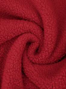 SHEIN LUNE 立领纽扣细节插肩袖卫衣保暖 - 酒紅色 - 查看 5