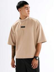 SWAVVY Camiseta de manga corta casual y holgada de punto de un solo color para hombre, ideal para verano