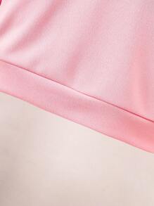 Baby Girls' Christmas Pink Christmas Tree Top & Leopard Print Body Casual Round Neck Long Sleeve Sweatshirt, Spring/Autumn - Pink - View 4