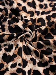 Slaydiva 全新性感优雅单肩露肩长袖修身迷你短裤豹纹女式连体裤