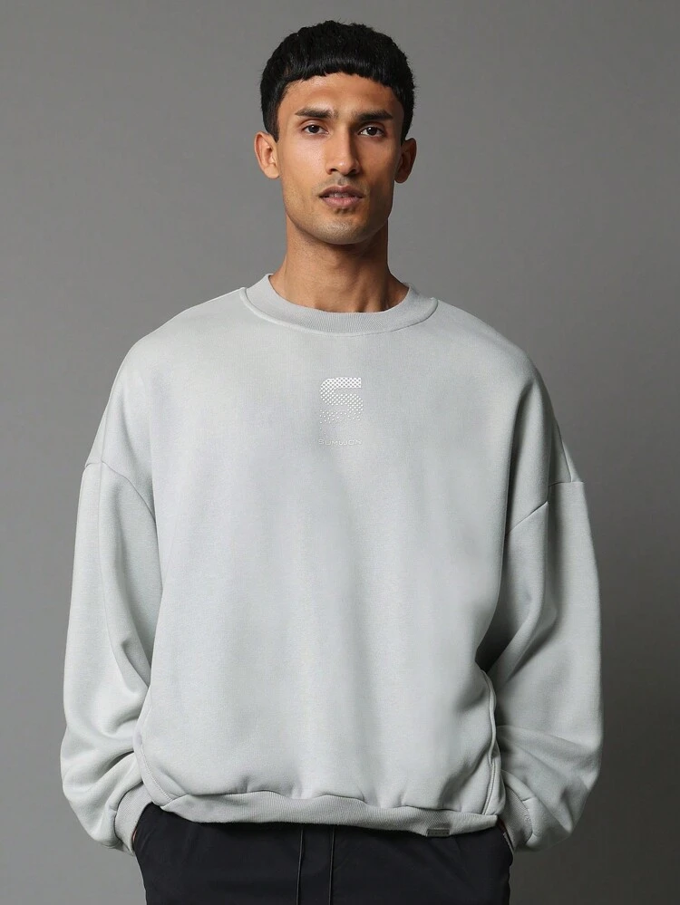 Moletom grande de algodão com mistura de streetwear