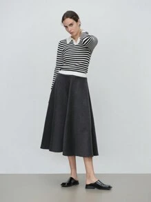 Aalyst Women's Charcoal A-Line Skirt For Daily Wear