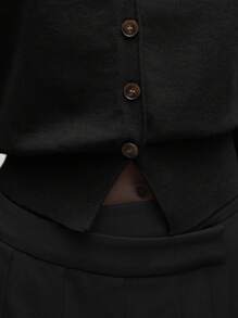 BizChic 女士优雅通勤针织开衫上衣秋季毛衣秋季服装 - 黑色 - 查看 7