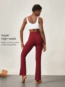 GLOWMODE 31" FeatherFit™ Ultra-High-Waisted Curved Seam Flared Leggings Pants Low Impact Yoga Daily