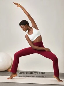 GLOWMODE 31" FeatherFit™ Ultra-High-Waisted Curved Seam Flared Leggings Pants Low Impact Yoga Daily