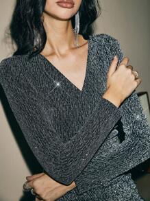 Poéselle Winter Women's Clothes, Black, Party, Effortlessly Chic Essentials, Sequins, Christmas Dresses, Holiday Outfits
