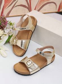 Girls Sandals Kids Princess Style Open Toe Flat Beach Sandals, New Summer Collection Middle & Big Children
