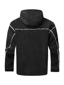Manfinity Sport Corelite Boyfriend Style Men's Zip-Up Hooded Jacket With Drawstring, Warm For Autumn/Winter