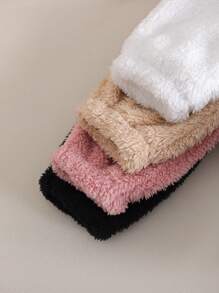 SHEIN 4pcs Baby Girls' Simple Solid Color Warm Leggings For Autumn/Winter - Multicolor - View 5