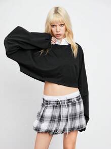 Lunelith SHEIN Lunessa Sudadera casual de cuello redondo en unicolor para mujer