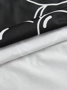 Manfinity VCAY 2pcs/Set Men Knitted Fashion Casual Loose Long Sleeve T-Shirt & Elastic Waist Straight Leg Pants Suit