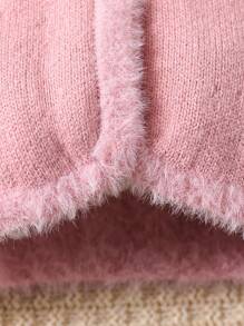 Babymeisje Warm Fleece Capuchon Cardigan Sweater Jas, Ontworpen Voor Praktische Warmte In Herfst/Winter. Het Thermisch Gevoerde Ontwerp Biedt Warmte En Koude Bescherming.