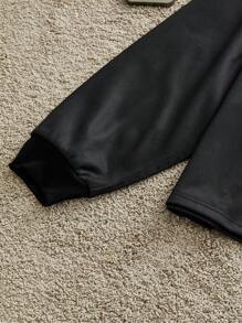 Manfinity VCAY 2pcs/Set Men Knitted Fashion Casual Loose Long Sleeve T-Shirt & Elastic Waist Straight Leg Pants Suit