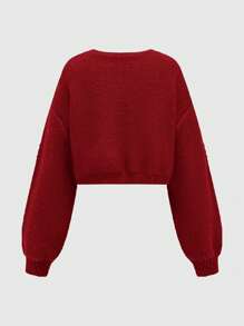 ROMWE Fairycore Women's Mysterious Date Witch Style Sun And Moon Embroidered Cardigan Sweater For Christmas