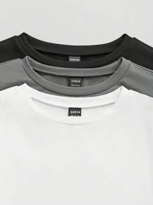 SHEIN LUNE 3 件/套女士纯色弹力贴身保暖内衣，基本款，轻便，保暖内衬和加厚保暖内衬版本，适合秋冬季 - 彩色 - 查看 5