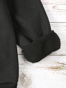 SHEIN Girls Digital Desert Print Pink Crew Neck Sweatshirt, Cool Street Style, Suitable For Spring & Autumn - Black - View 7