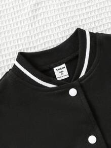 SHEIN 2 件套女童校队夹克和百褶裙套装，校园/休闲装，适合外出、派对和校服，春季/秋季 - 彩色 - 查看 4