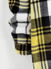 Manfinity VCAY Men's Woven Casual Fashionable Young Plaid Patchwork Loose Long Sleeve Hooded Zip-Up Jacket