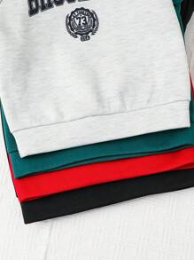 SHEIN Leap Crew 6pcs/Set Young Boys Young Girls Fashionable Casual Cute Style Cute,Preppy,Basic Super Soft And Comfortable Solid Color & Letter Print Long Sleeve Hoodie And Drawstring Pants Set, Multi-Pack Outfit Suitable For Kids Outfits ,Back To School,School Uniform Suitable For Keeping Warm, Suitable For Back To School, Suitable For Daily Use, Suitable For Christmas, Suitable For Birthday Parties, Suitable For Basic And Versatile - Multicolor - View 6