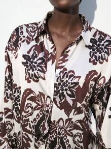 Maija Abstract Floral Modern Urban Elegant Decorative Impression Floral Long Sleeve Baggy Shirts Romantic, Fashion, Versatile; Suitable For Summer Vacation, Comfortable, Bohemian Style, Beach Wear, Swimsuit Cover-Up, Stylish, Elegant, Casual, , Simple Daily Wear, Country Style, Essential, Solid Color, Holiday Casual, Decent, Single Lady, Ideal For Vacation Elegant Fashion Business Casual Woman Going Out Tops Graduation Outfit European Summer Hawaii Outfits Women Summer Dresses For Women Streetwear Women Stockholm Style Teacher Outfits For Women